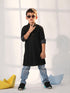 Boy's' Black Denim Kurta